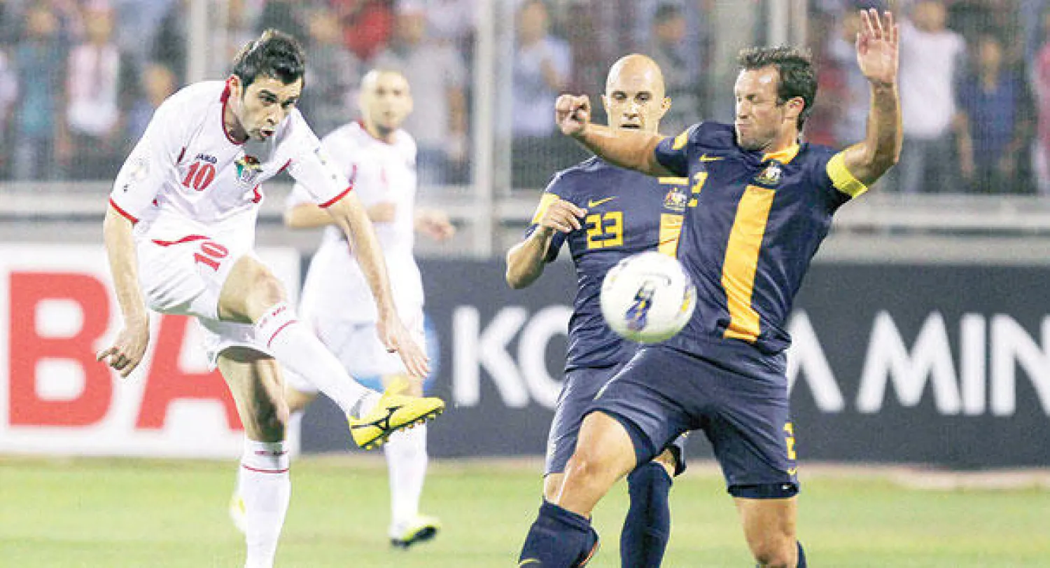 جانب من مباراة سابقة لمنتخب الأردن