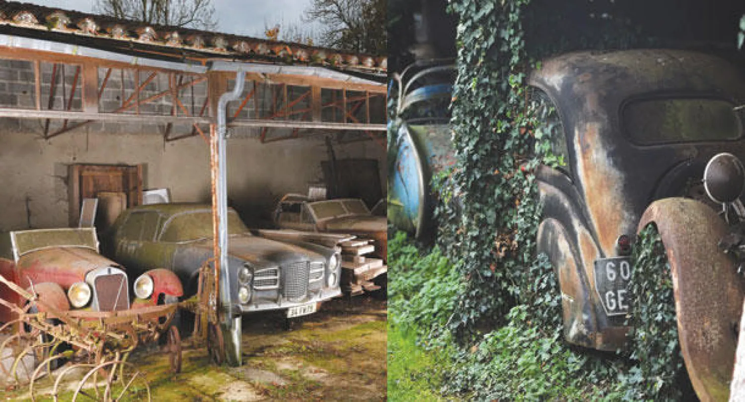 مزرعة السيارات غرب فرنسا  -  سيارات مخبأة منذ 50 سنة