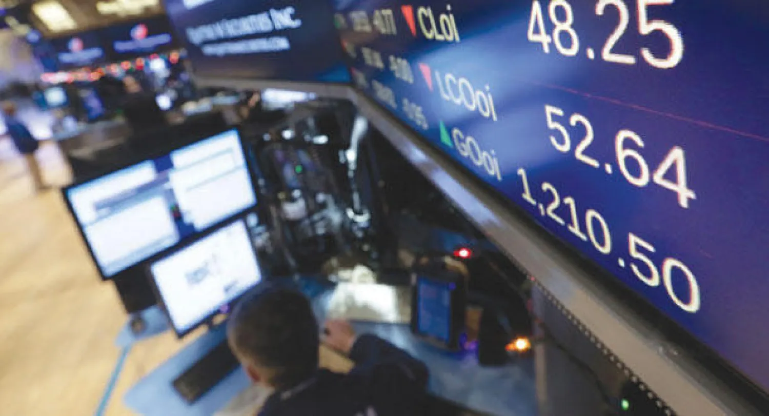 أسعار برنت تصل لمستوى متدن جديد في الأسواق العالمية أمس (أ.ب)