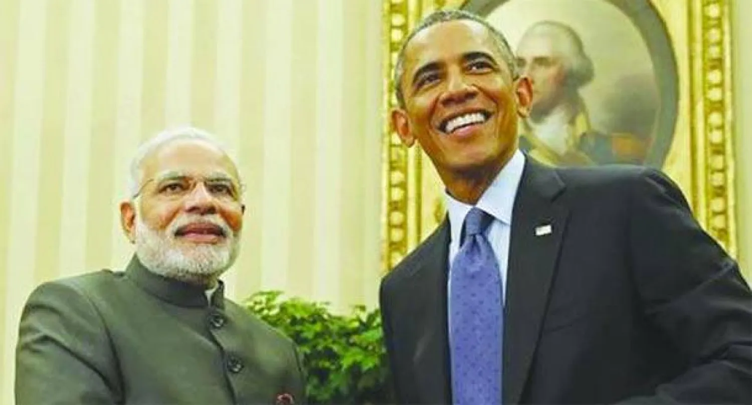 مودي مع أوباما في البيت الأبيض (رويترز)