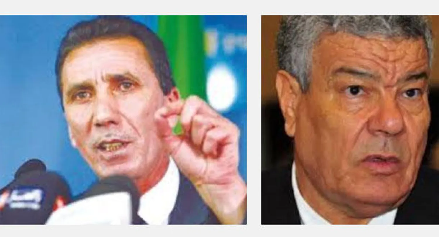 عمار سعداني، زعيم «جبهة التحرير الوطني» (يمين) و محمد نبو، مسؤول «القوى الاشتراكية»، وعمار سعداني، زعيم «جبهة التحرير الوطني»