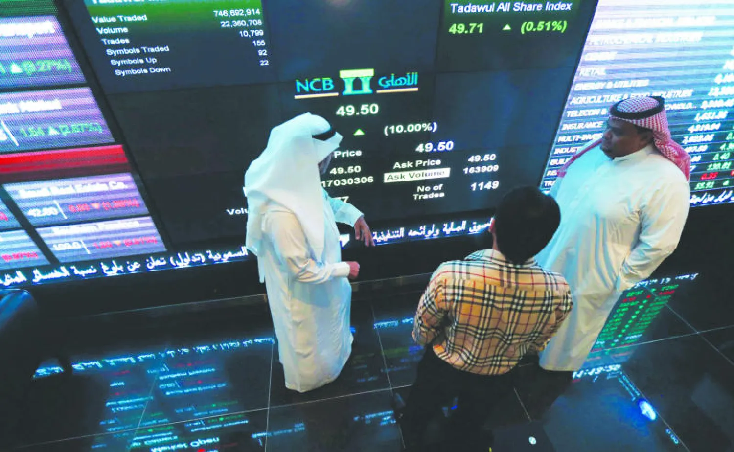 ارتفاع معدل الثقة مدعوما بقرارات حكومية انعكس ايجابيا على سوق المال (رويترز)