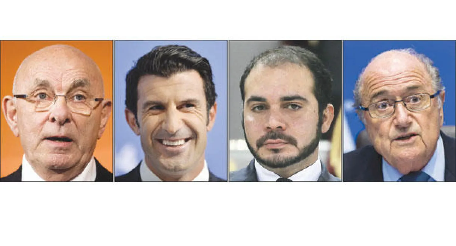 بلاتر والأمير علي بن الحسين وفيغو وفان براغ الرباعي المتسابق على رئاسة  الفيفا