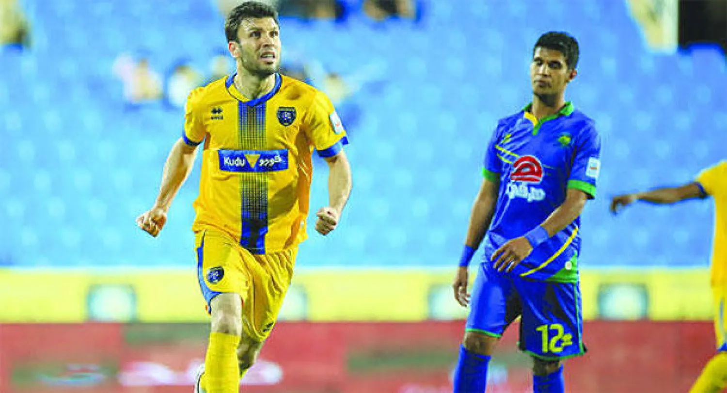 جهاد الحسين خلال مباراة التعاون مع العروبة