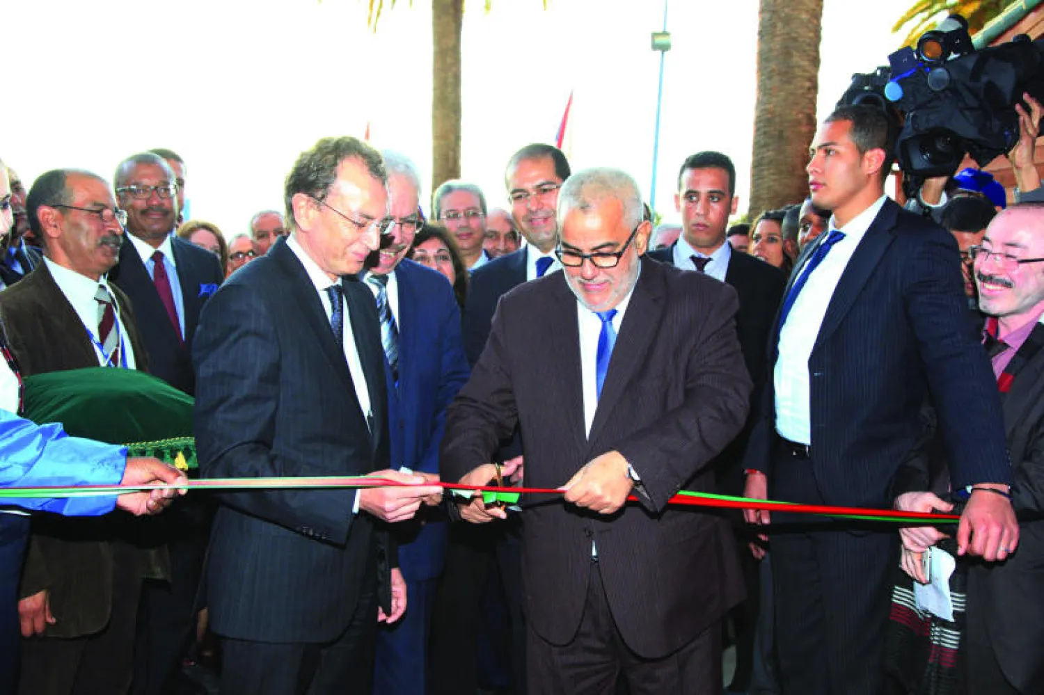  عبد الإله ابن كيران رئيس الحكومة المغربية خلال حفل افتتاح المعرض الدولي للنشر والكتاب بالدار البيضاء (تصوير: مصطفى حبيس ) 