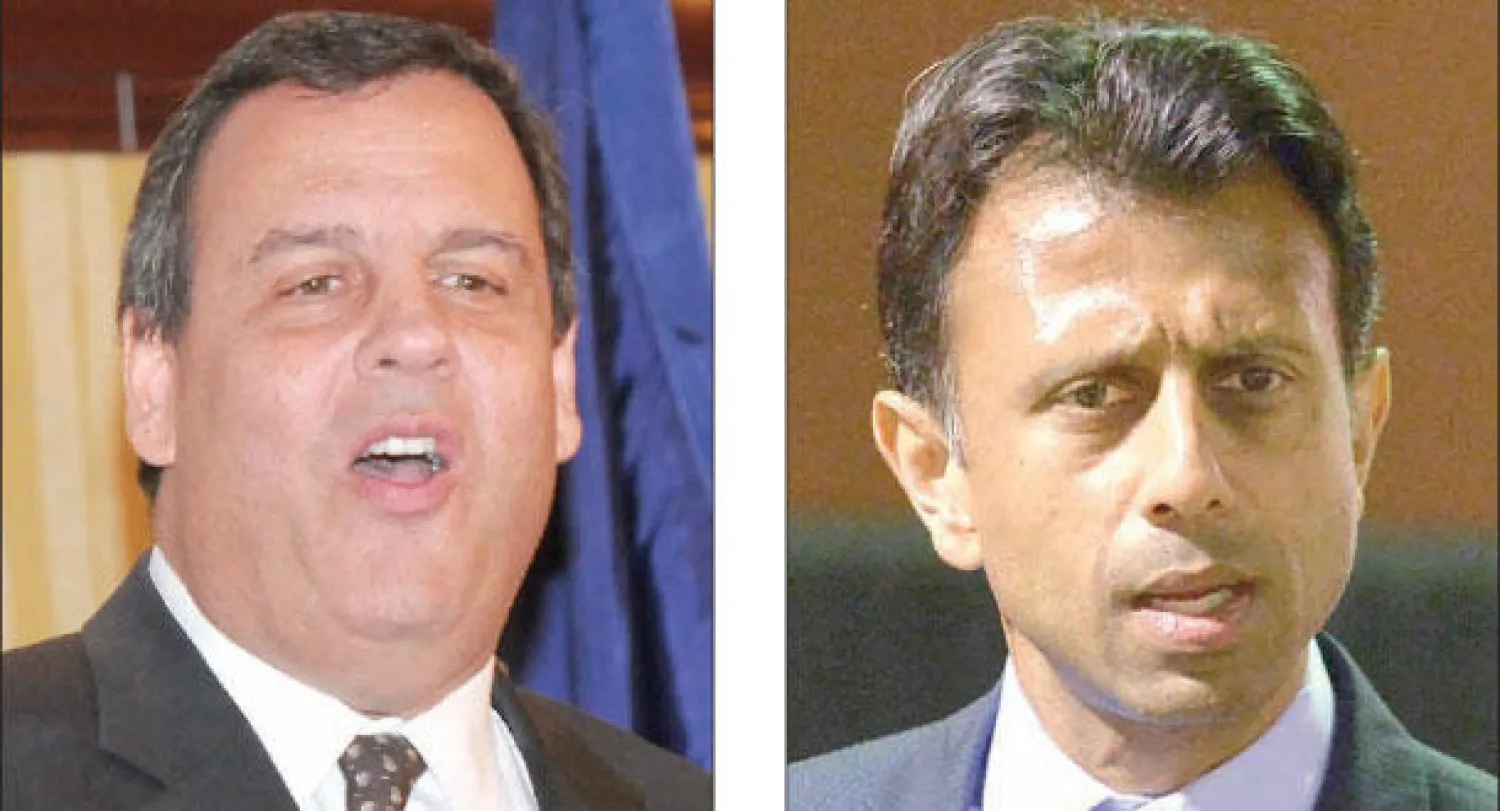 حاكم لويزيانا بوبي جيندال  و حاكم نيوجيرسي كريس كريستي