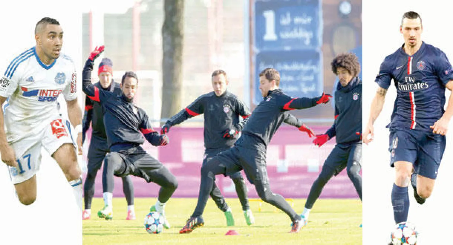 إبراهيموفيتش قوة هجومية ضاربة في سان جيرمان (أ.ب)  -  بايرن ميونيخ يسعى للابتعاد في الصدارة (إ.ب.أ)  -  ديمتري بايت جناح مرسيليا الخطير (أ.ب)