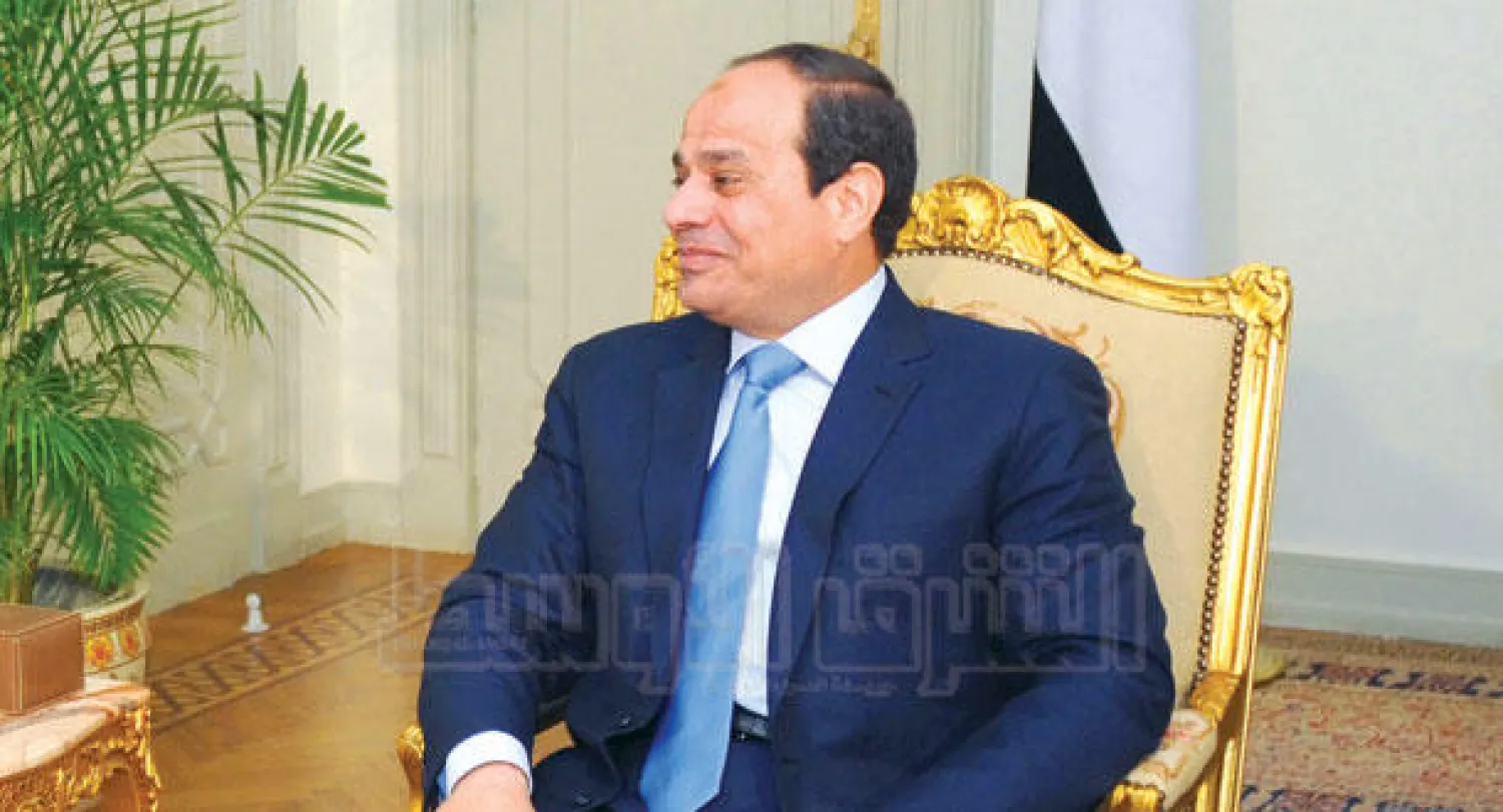 الرئيس المصري خلال الحوار مع ({الشرق الأوسط})   (تصوير: فادي فارس)