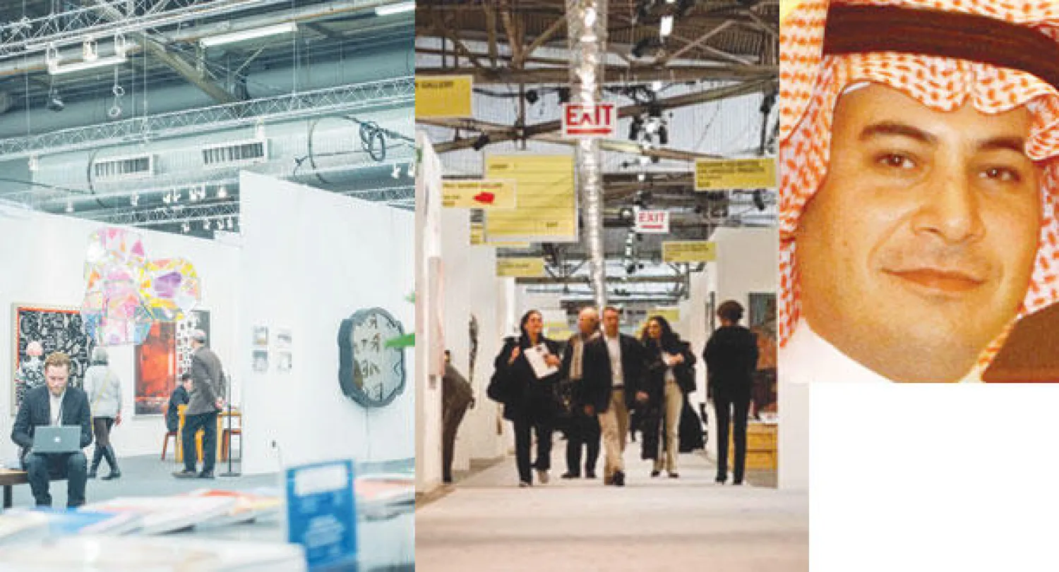 فادي جميل رئيس شركة «عبد اللطيف جميل»  -  جانب من معرض فنون الشرق الأوسط  -  داخل معرض فنون الشرق الأوسط في نيويورك