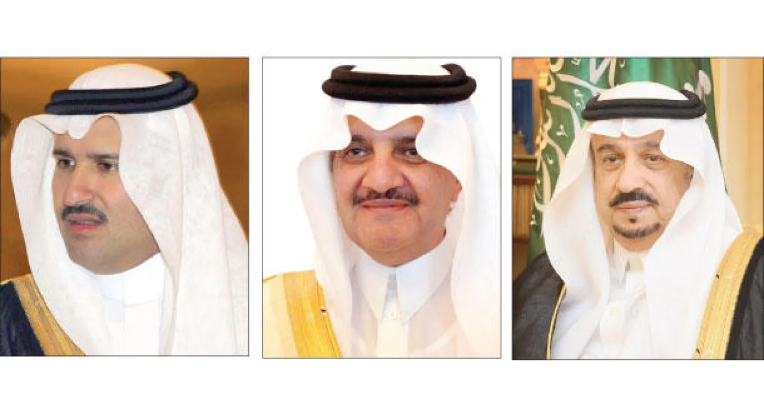 (من اليمين الى اليسار) الأمير فيصل بن بندر، الأمير سعود بن نايف، الأمير فيصل بن سلمان