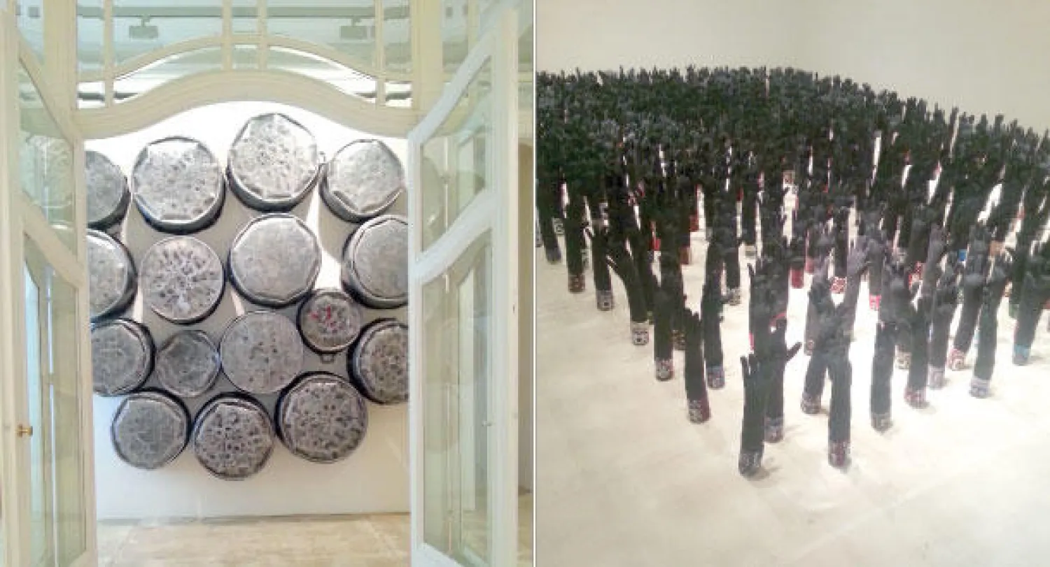 من أعمال الفنانة مها الملوح في معرضها الفردي في فيينا