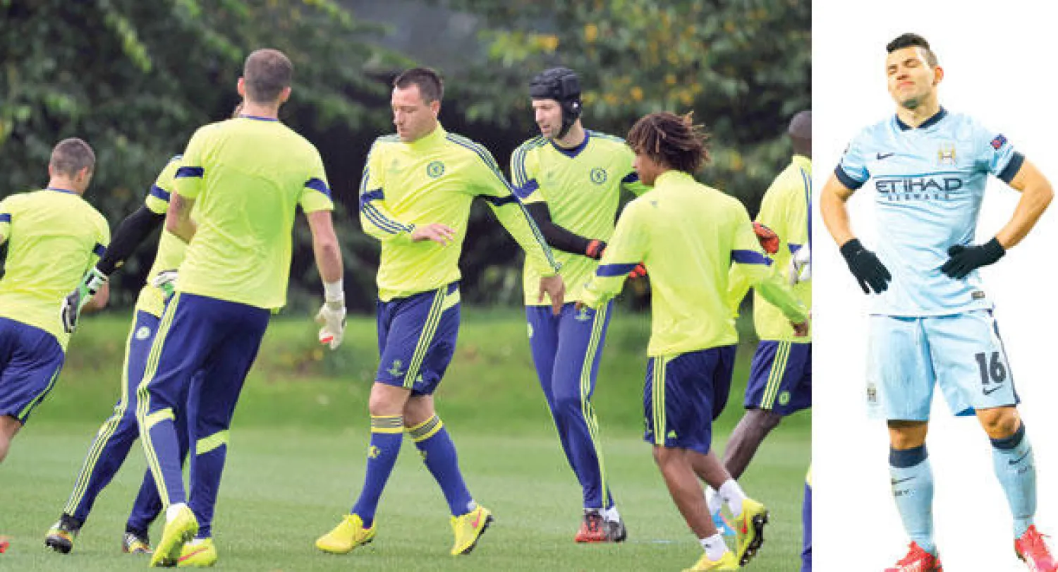 جماهير مانشستر سيتي تأمل في عودة أغويرو لمستواه (رويترز)  -  تشيلسي يتطلع لنسيان الأحزان الأوروبية (أ.ف.ب)