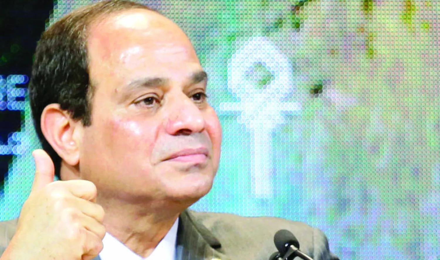 الرئيس المصري عبد الفتاح السيسي خلال مؤتمر شرم الشيخ (أ.ب)