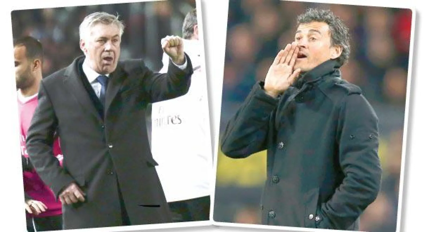 إنريكي.. حب في برشلونة بعد عداء (رويترز)  ..و أنشيلوتي.. أصوات بدأت تطالب برحيله (أ.ف.ب)