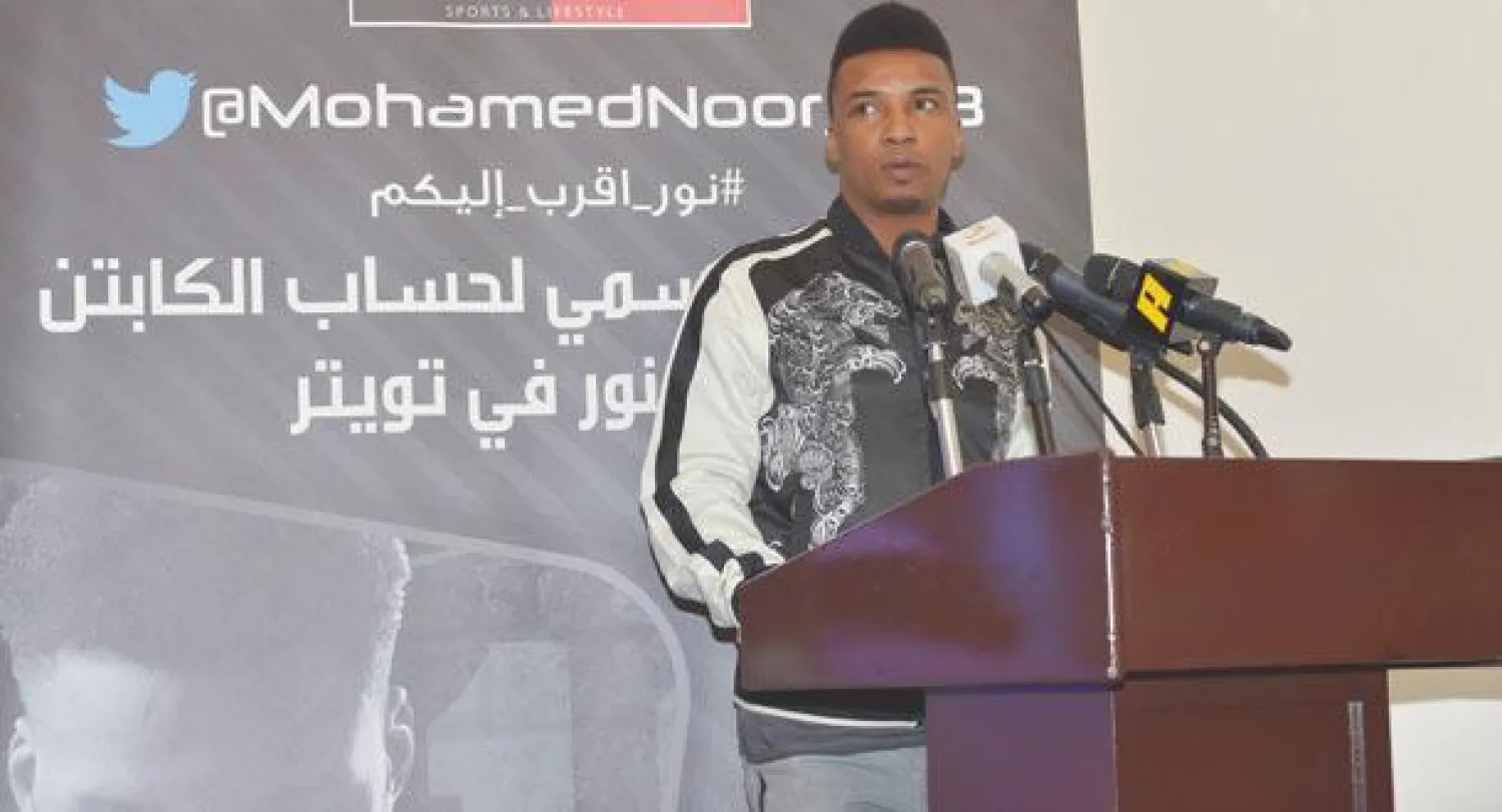 محمد نور خلال تدشينه حسابه في «تويتر» (تصوير: عبد الله بازهير)