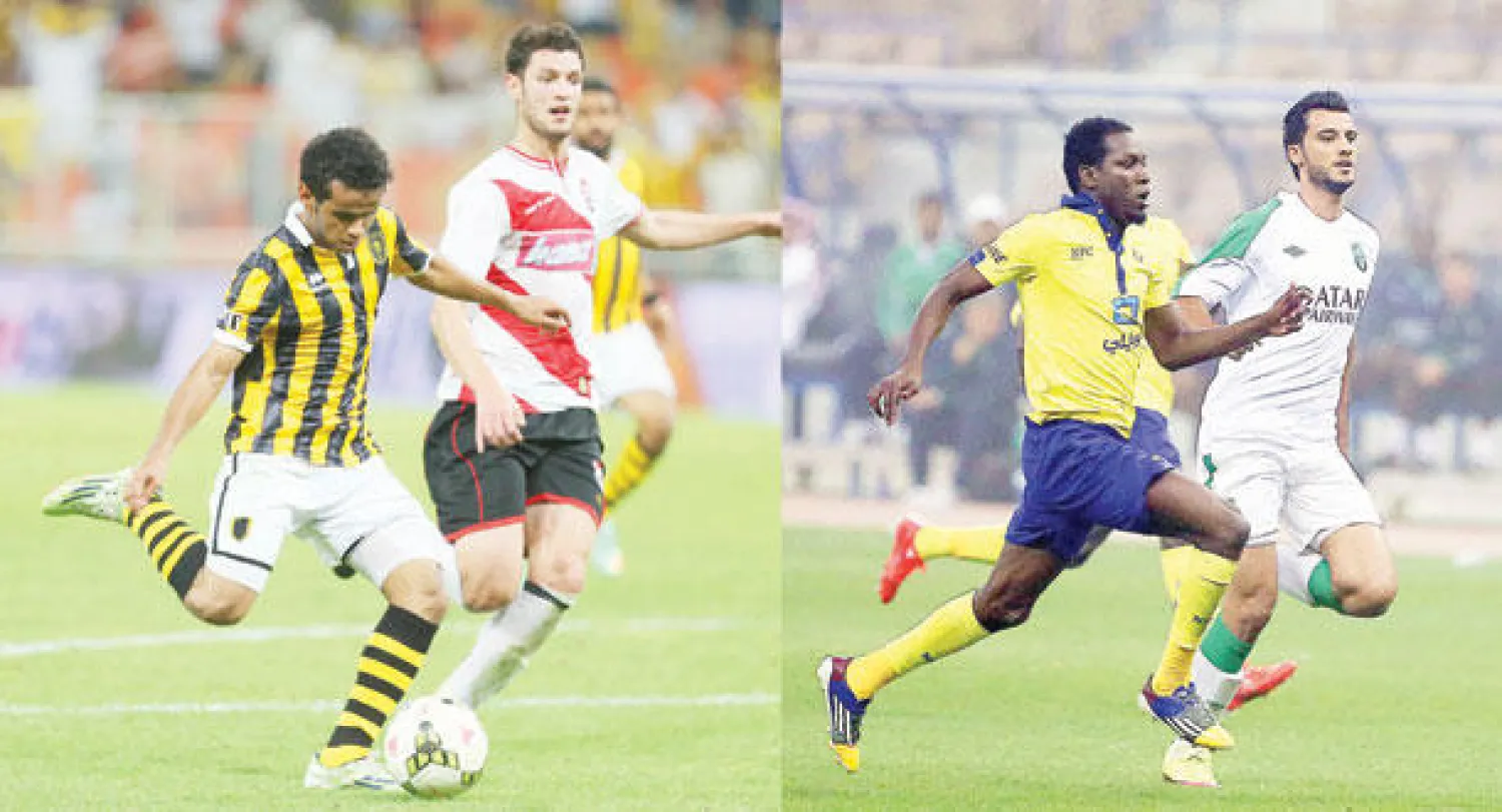 النصر والأهلي من أبرز الفرق المتنافسة على اللقب (تصوير: سعد العنزي)  -  الاتحاد يسعى جاهدا لتجاوز المتصدر في الكلاسيكو الأصفر (تصوير: عدنان مهدلي)