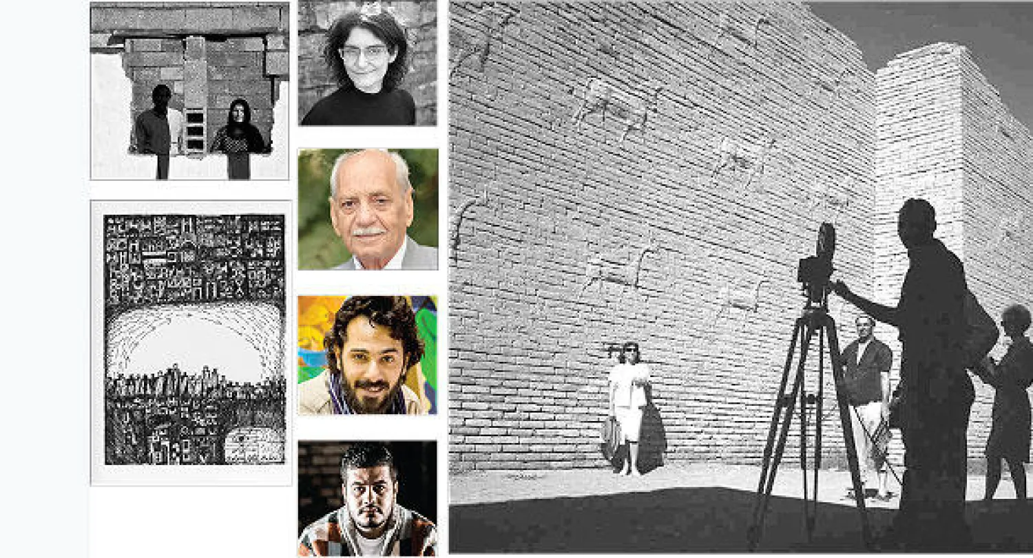 من اعمال المصور لطيف العاني في جناح العراق بينالي البندقية ({الشرق الأوسط}) و من اعمال سلام  عطا  صبري و من اعمال آكام شيخ هادي