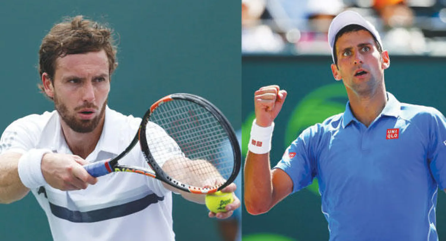 ديوكوفيتش دخل السجل القياسي للمتربعين على القمة (أ.ف.ب)  -  غولبيش تعرض لهزيمة قاسية في دورة موناكو (أ.ب)