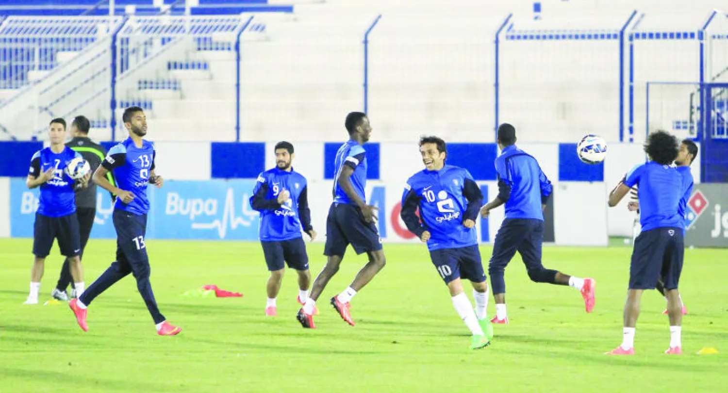 جانب من التدريبات الهلالية الأخيرة للقاء الاتحاد (تصوير: حميد الحازمي)