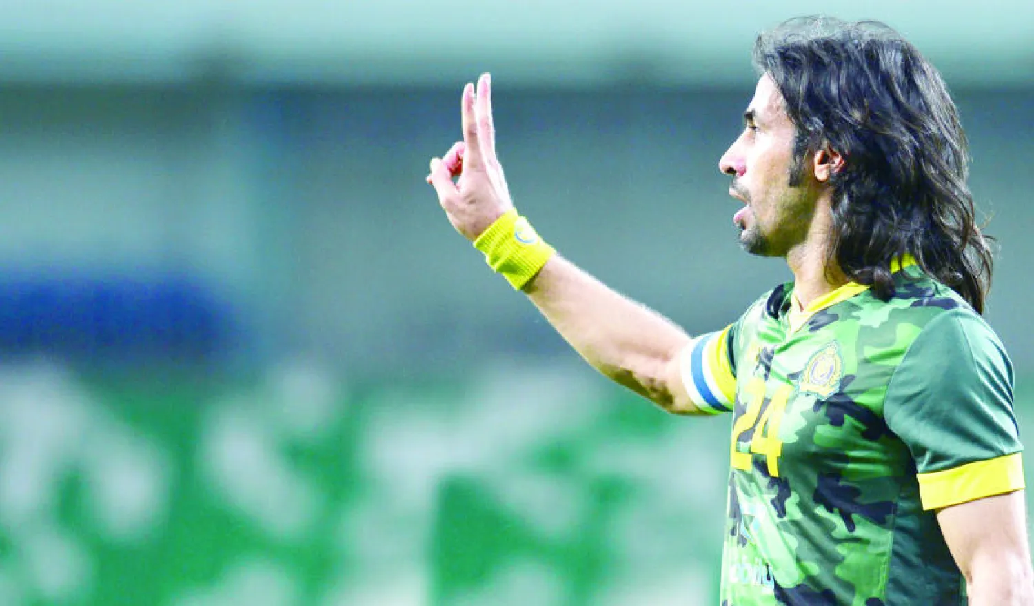 عبد الغني خلال مباراة فريقه النصر أمس أمام بونيودكور الأوزبكي (تصوير: المركز الإعلامي بنادي النصر)