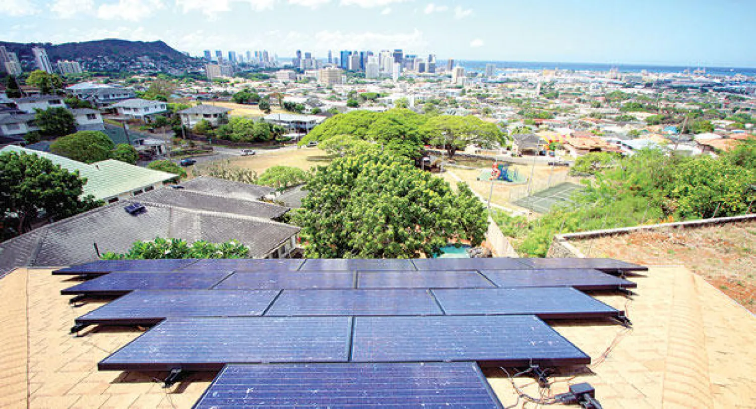 تبلغ نسبة المنازل المستخدمة للطاقة الشمسية في هاواي نحو 12 في المائة