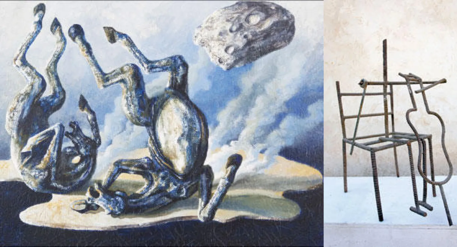 آلة التشيلو للفنان محمد عبد الله بو لحية  -  «الحصان» للفنان موسى الحليان