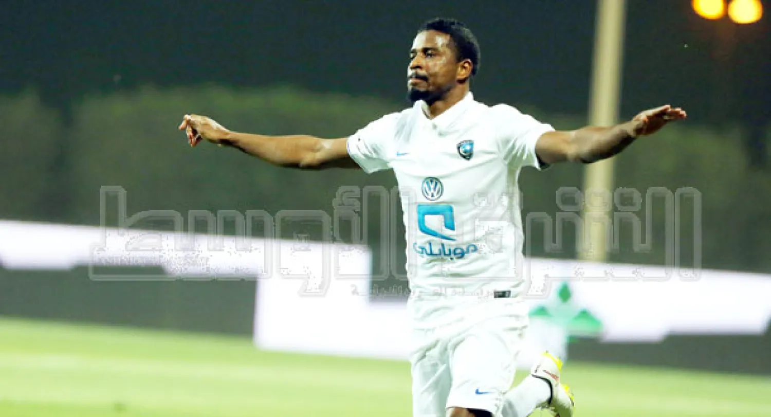 ناصر الشمراني يحتفل بأحد أهدافه في الفيصلي أمس (تصوير: سعد العنزي)