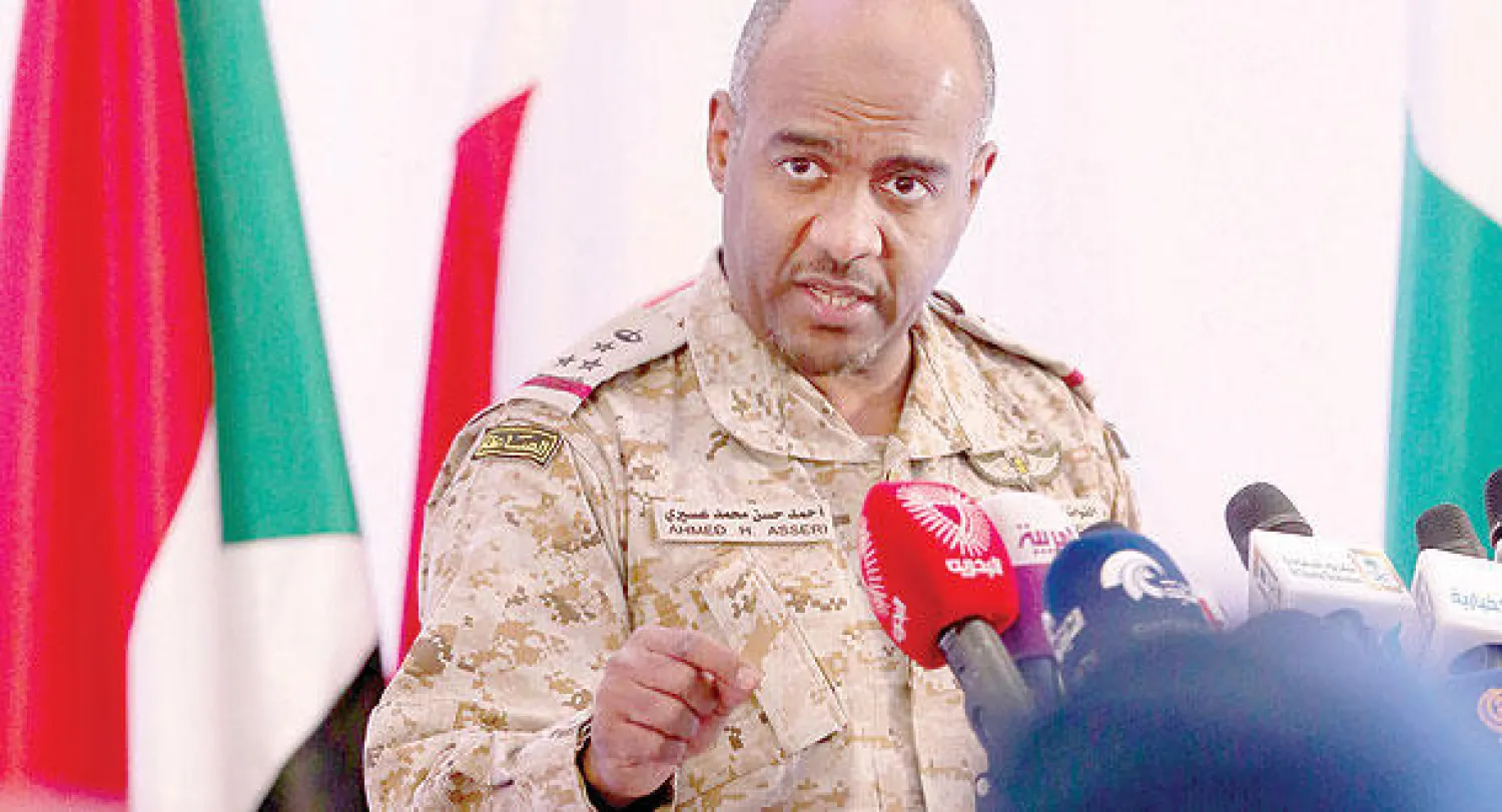 العميد أحمد عسيري في مؤتمر صحافي (تصوير: علي العريفي)