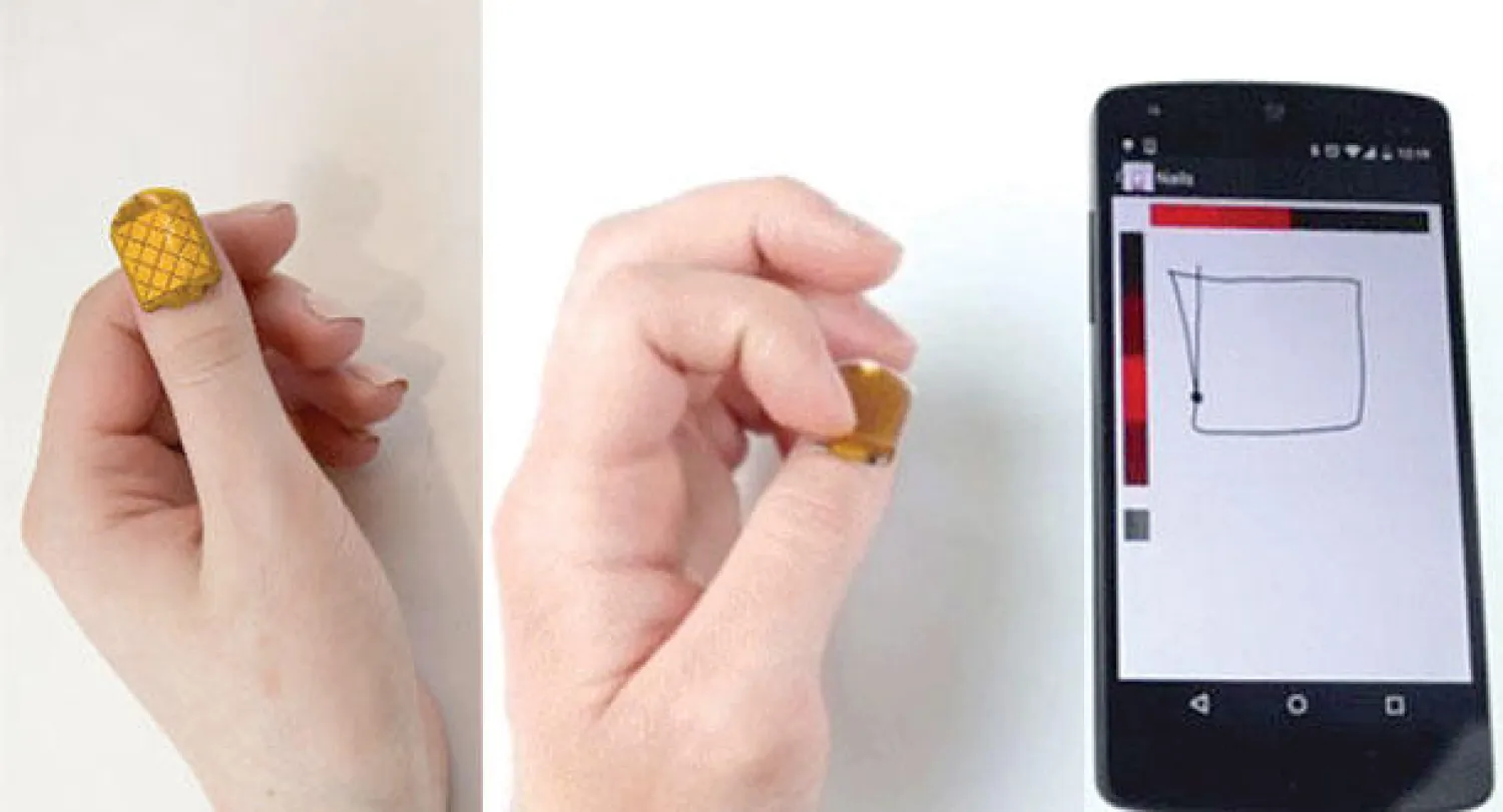 منصة تتبع إلكتروني مصغرة على أطراف الأظافر