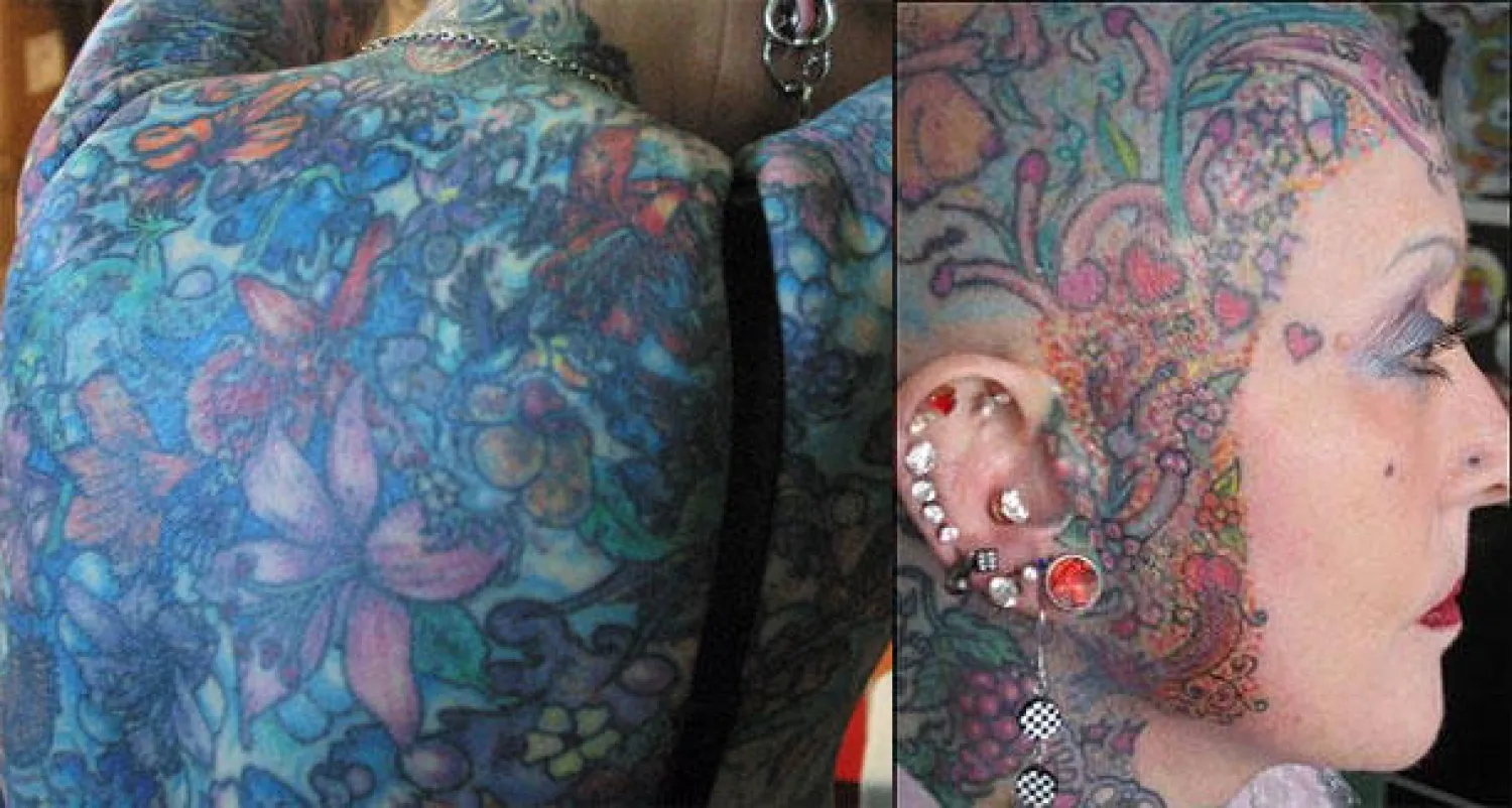 وفاة أكثر نساء العالم وشمًا عن 77 عامًا