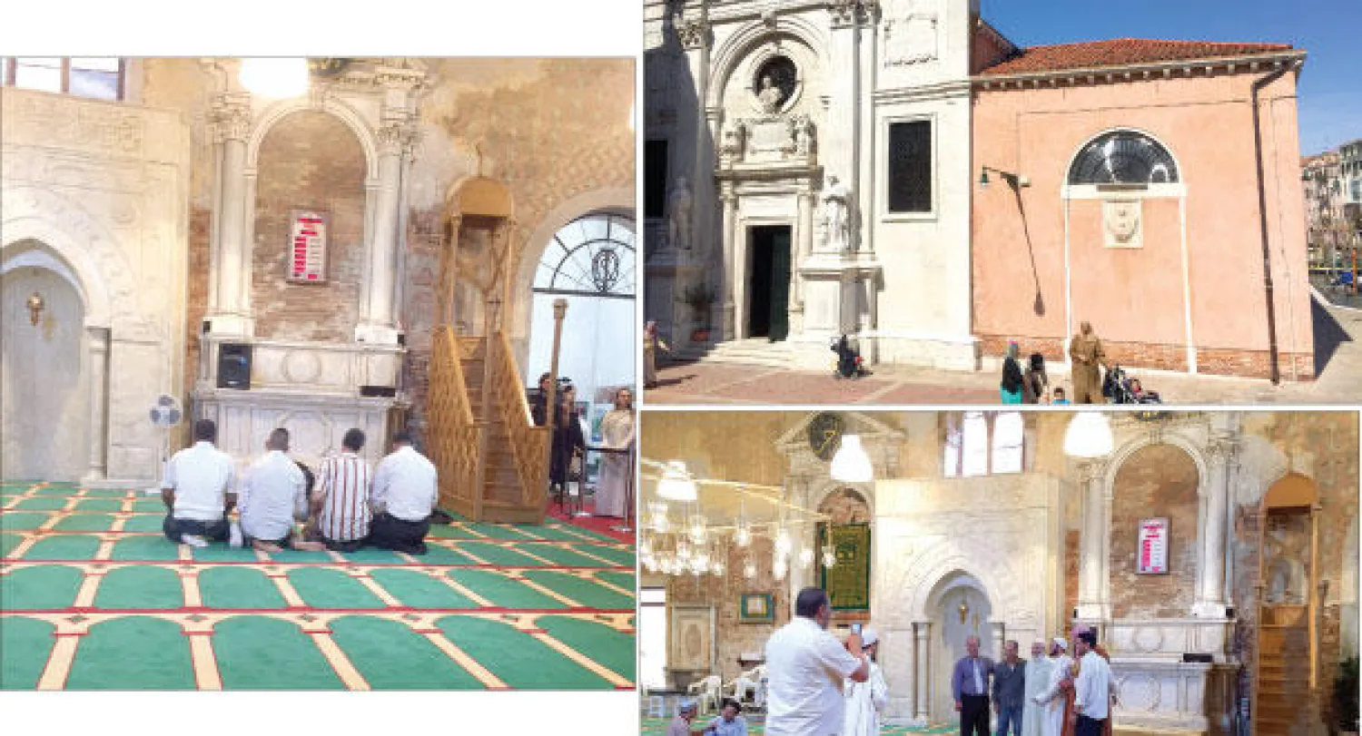 المسجد نجح في جذب أعداد كبيرة من المسلمين من خارج فنيسيا («الشرق الأوسط»)، قام الفنان بتغيير ملامح الكنيسة من الداخل، حيث وضع سجاداً للمصلين ومنبرا خشبيا ({الشرق الأوسط})، بعض زوار المسجد في يومه الأول ({الشرق الأوسط})