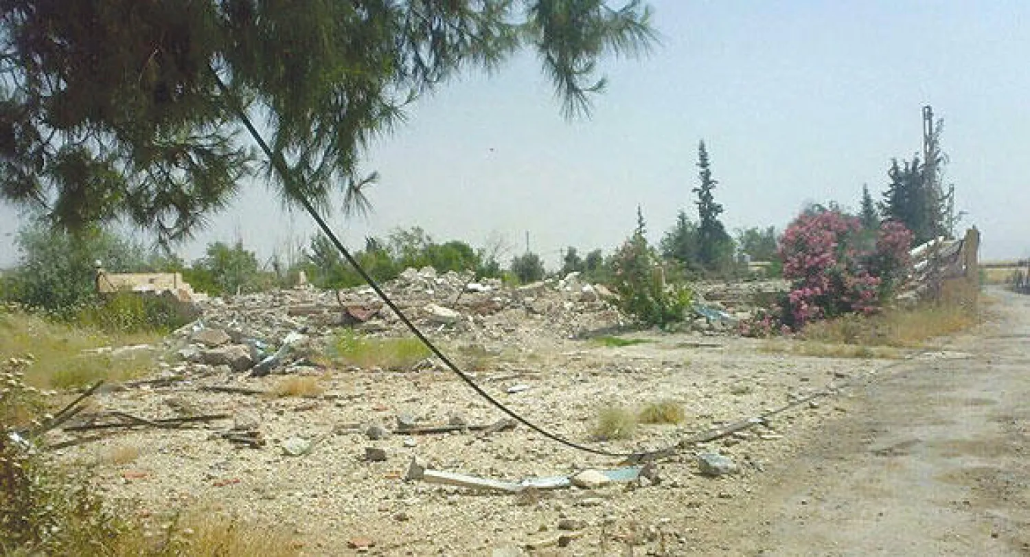 كنيسة القديس مار بيشوع في قرية تل شاميرام الآشورية سويت بالأرض تماما من قبل «داعش» (الشبكة الآشورية لحقوق الإنسان)