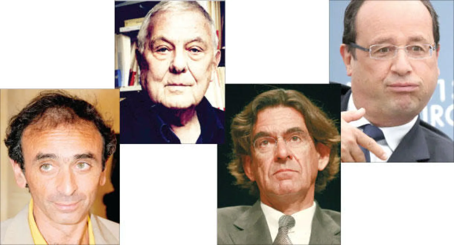 الرئيس هولاند أمي أولا  -  فيري معجب بالحضارة الأوروبية العلمانية الحديثة  -   سوليرز: اللامُعدب تافه لا يستحق الحياة  -  زمور: المتشائم الأكبر