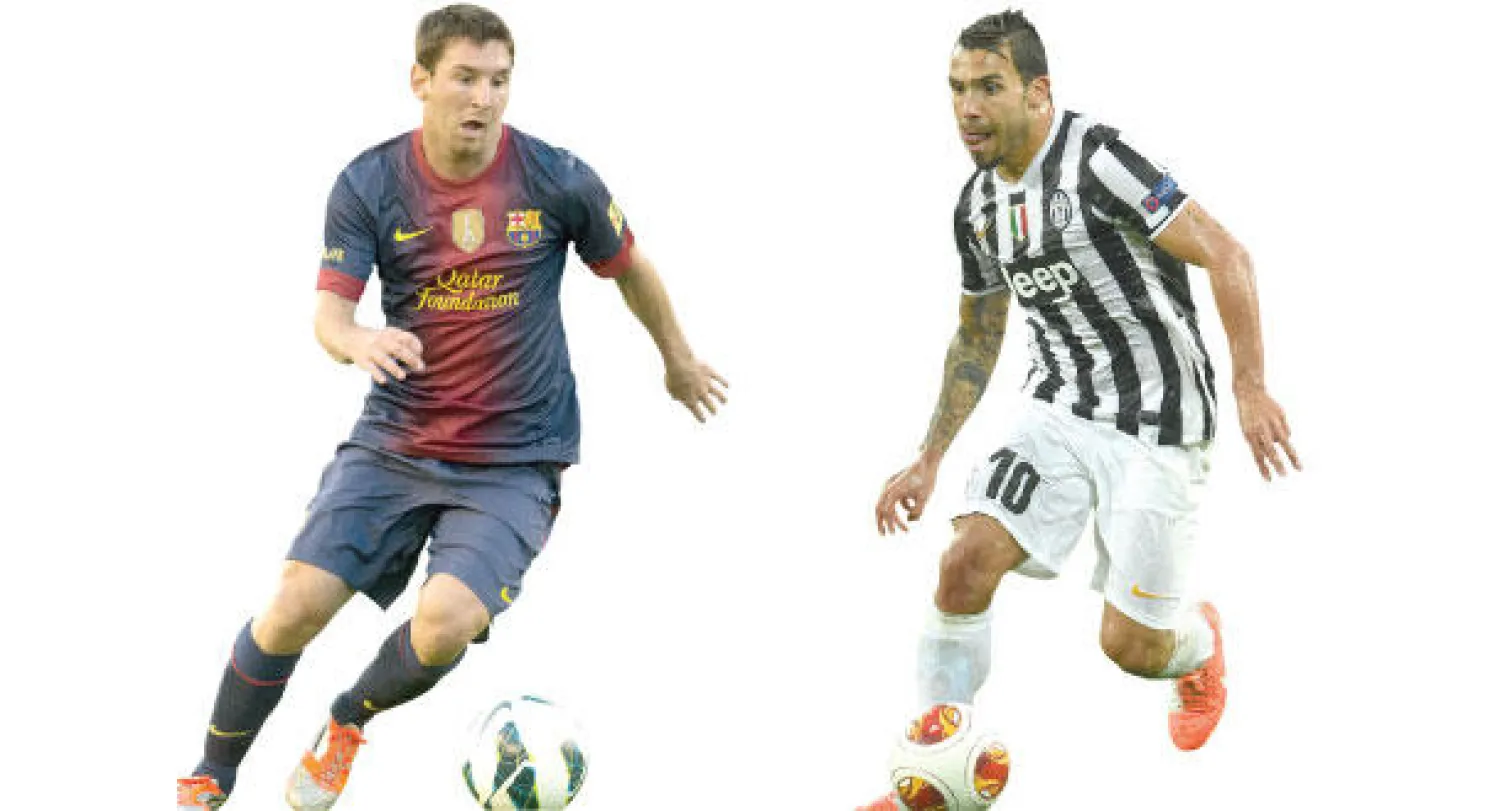 تيفيز قوة ضاربة في هجوم يوفنتوس («الشرق الأوسط»)، ميسي هداف برشلونة وساحرها (أ.ف.ب)