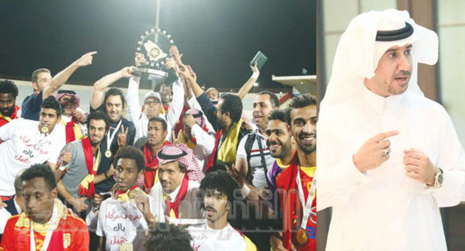 معدي الهاجري ({الشرق الأوسط})  -  فريق القادسية توج بطلا لدوري الأولى هذا الموسم (تصوير: سعد العنزي)