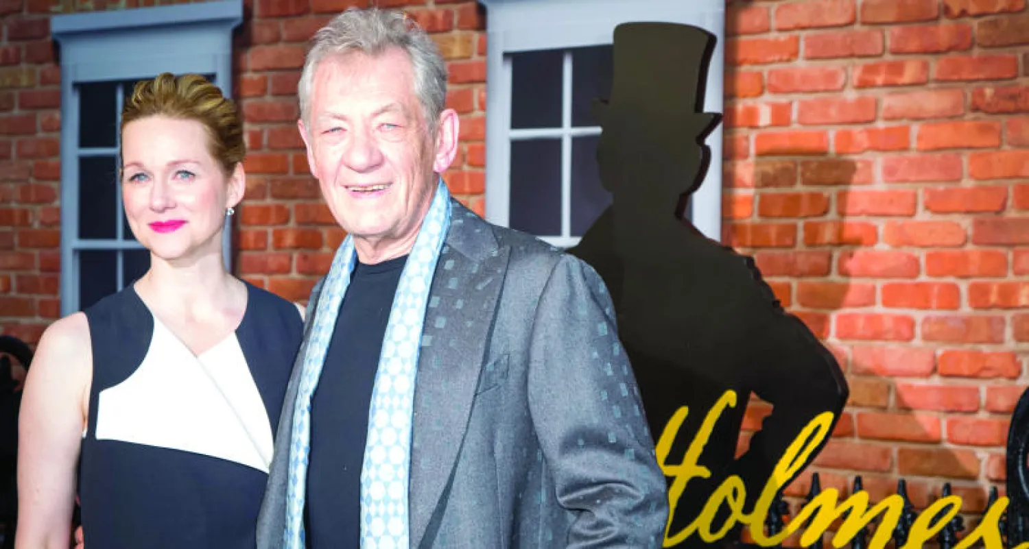 خلال العرض الأول لفيلم «مستر هولمز» (أ.ب)