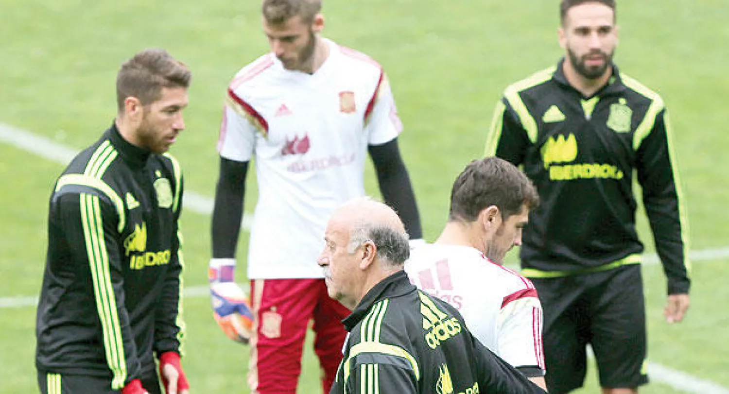 دل بوسكي يخوض مباراته المائة على رأس المنتخب الإسباني (أ.ف.ب)