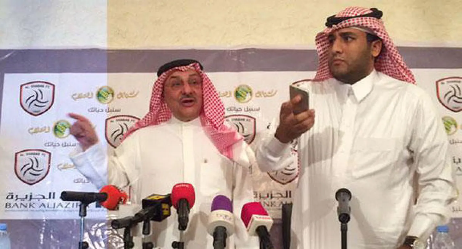 الأمير خالد بن سعد خلال المؤتمر الصحافي اليوم ( الشرق الأوسط )