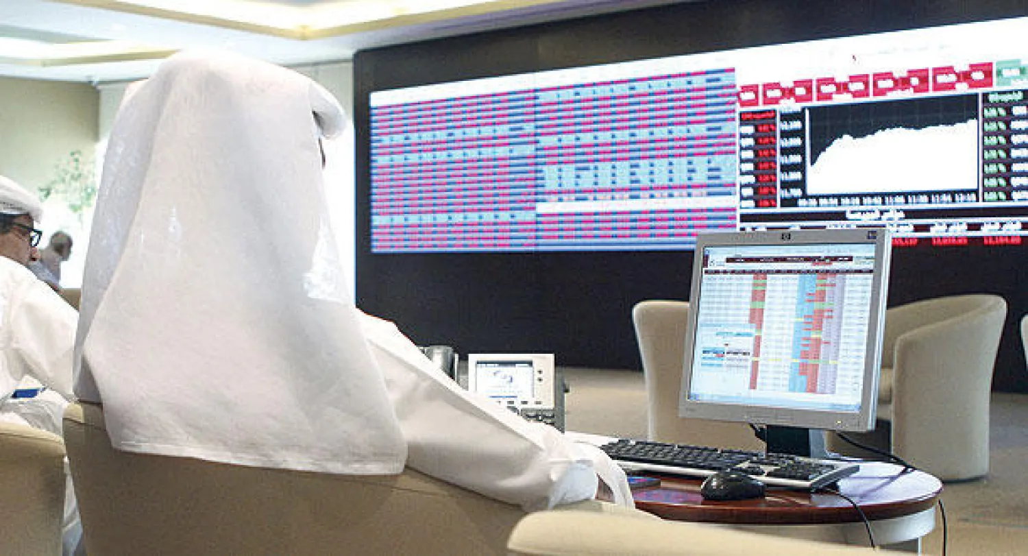 جانب من تداولات البورصة السعودية ({الشرق الأوسط})