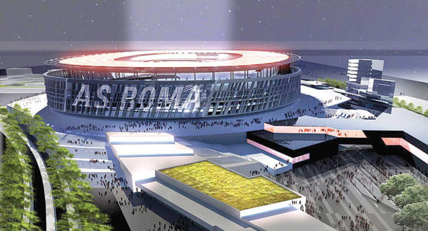 صورة تخيلية لملعب روما الجديد («الشرق الأوسط»)