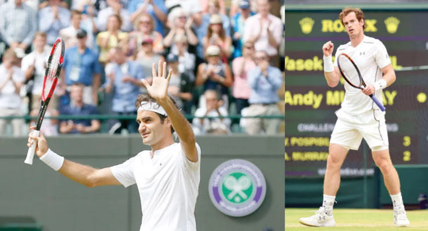 أندي موراي (أ.ف.ب)  -  فيدرر واصل عروضه القوية وتأهل لنصف النهائي (إ.ب.أ)