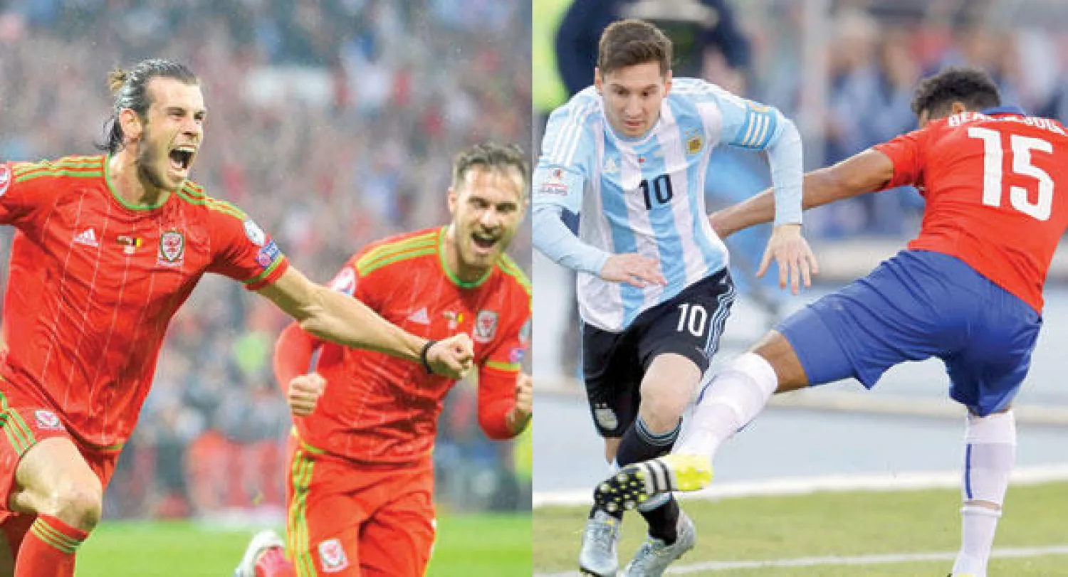 الأرجنتين تزعمت التصنيف رغم خسارتها من تشيلي في كوبا أميركا (أرشيف «الشرق الأوسط»)  -  ويلز ستكون في التصنيف الأول في أوروبا خلال قرعة كأس العالم 2018 (أرشيف «الشرق الأوسط»)