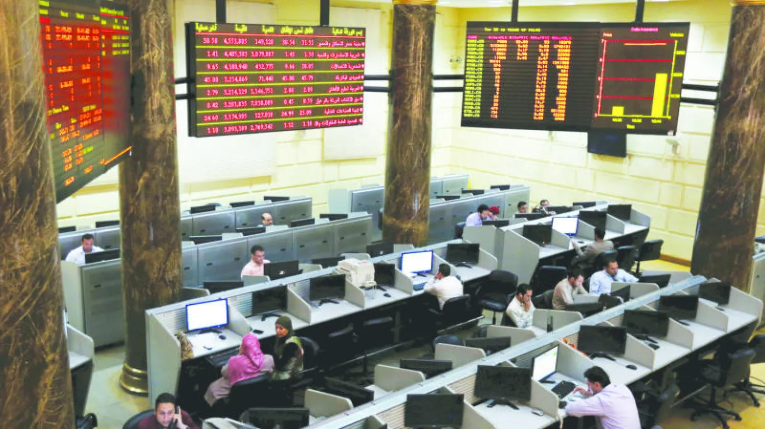 جانب من التداولات المصرية (رويترز)