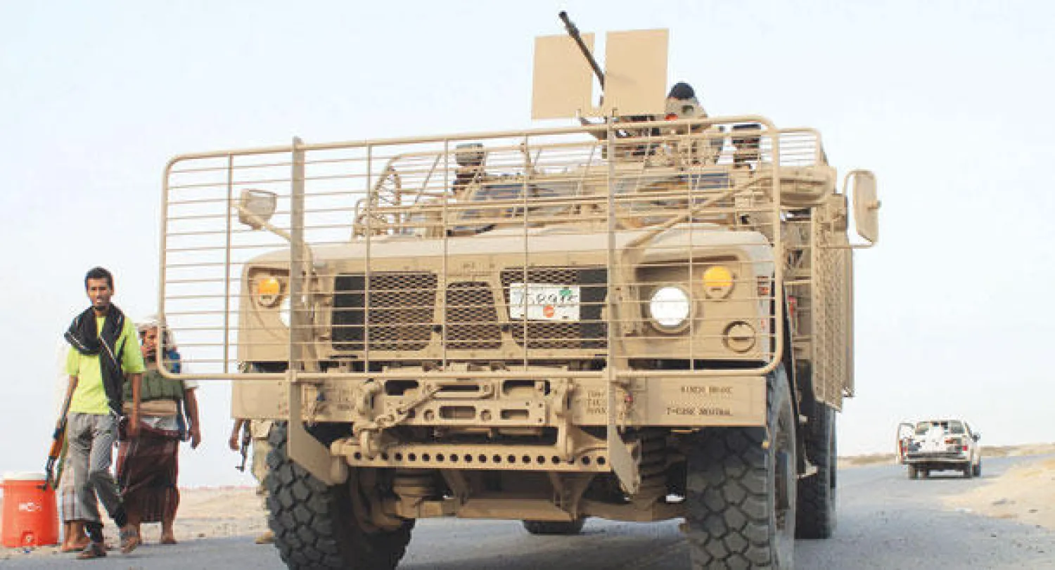 مقاتلو المقاومة اليمنية الجنوبية قرب رأس عمران المحررة في عدن (أ.ف.ب)