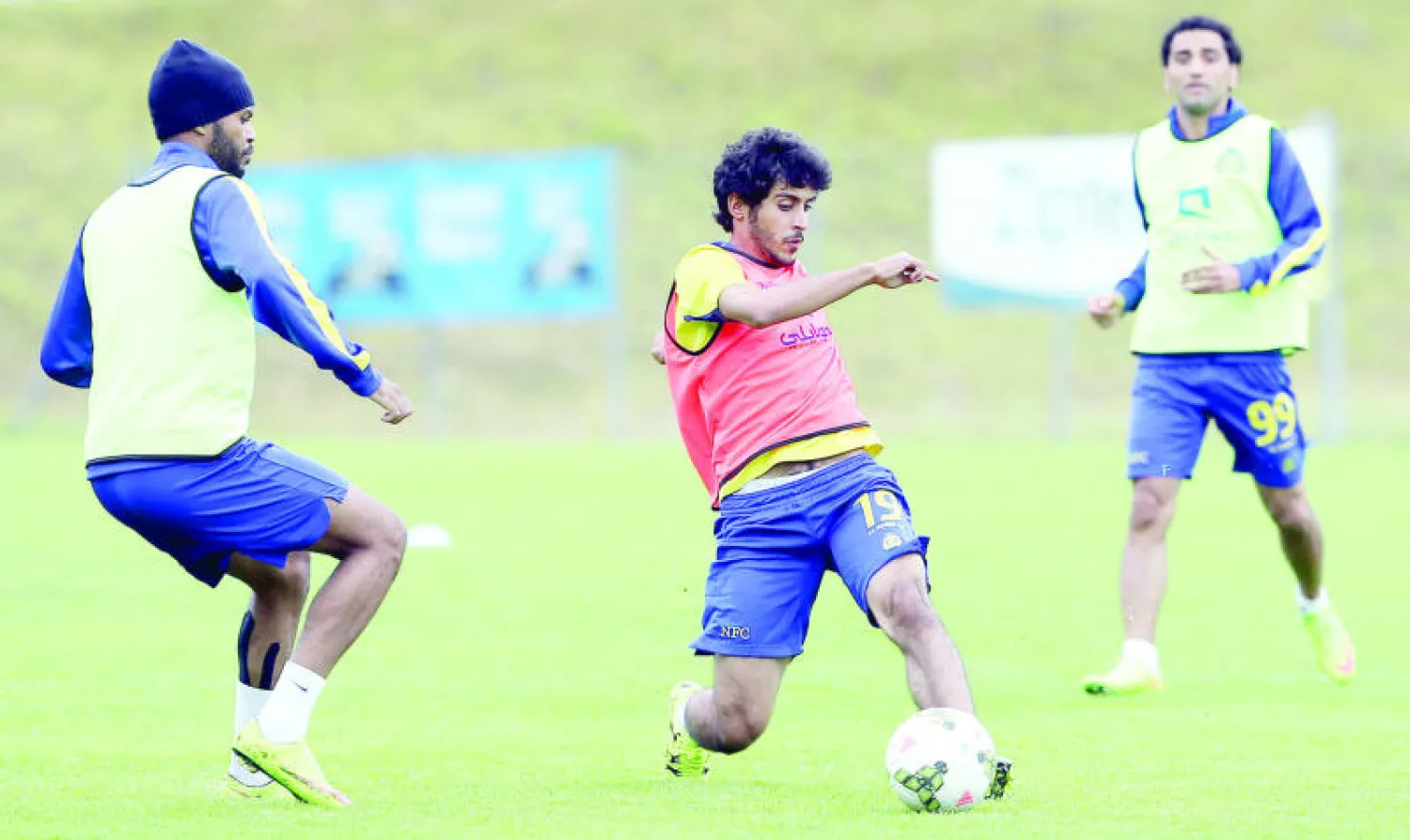 من تدريبات النصر أمس (المركز الإعلامي بنادي النصر)