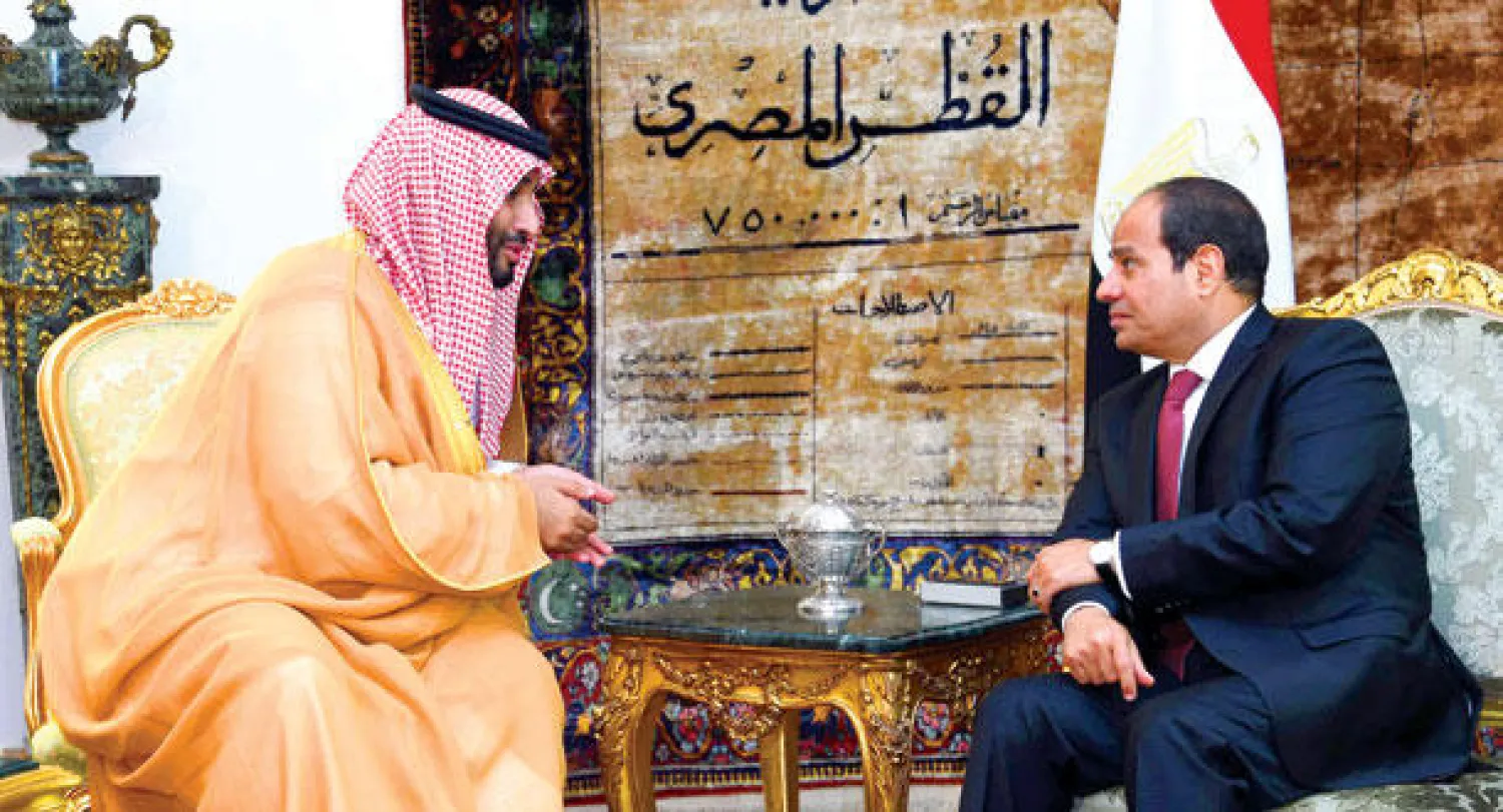 الرئيس السيسي لدى استقباله الأمير محمد بن سلمان في القاهرة في يوليو الماضي (الرئاسة المصرية)