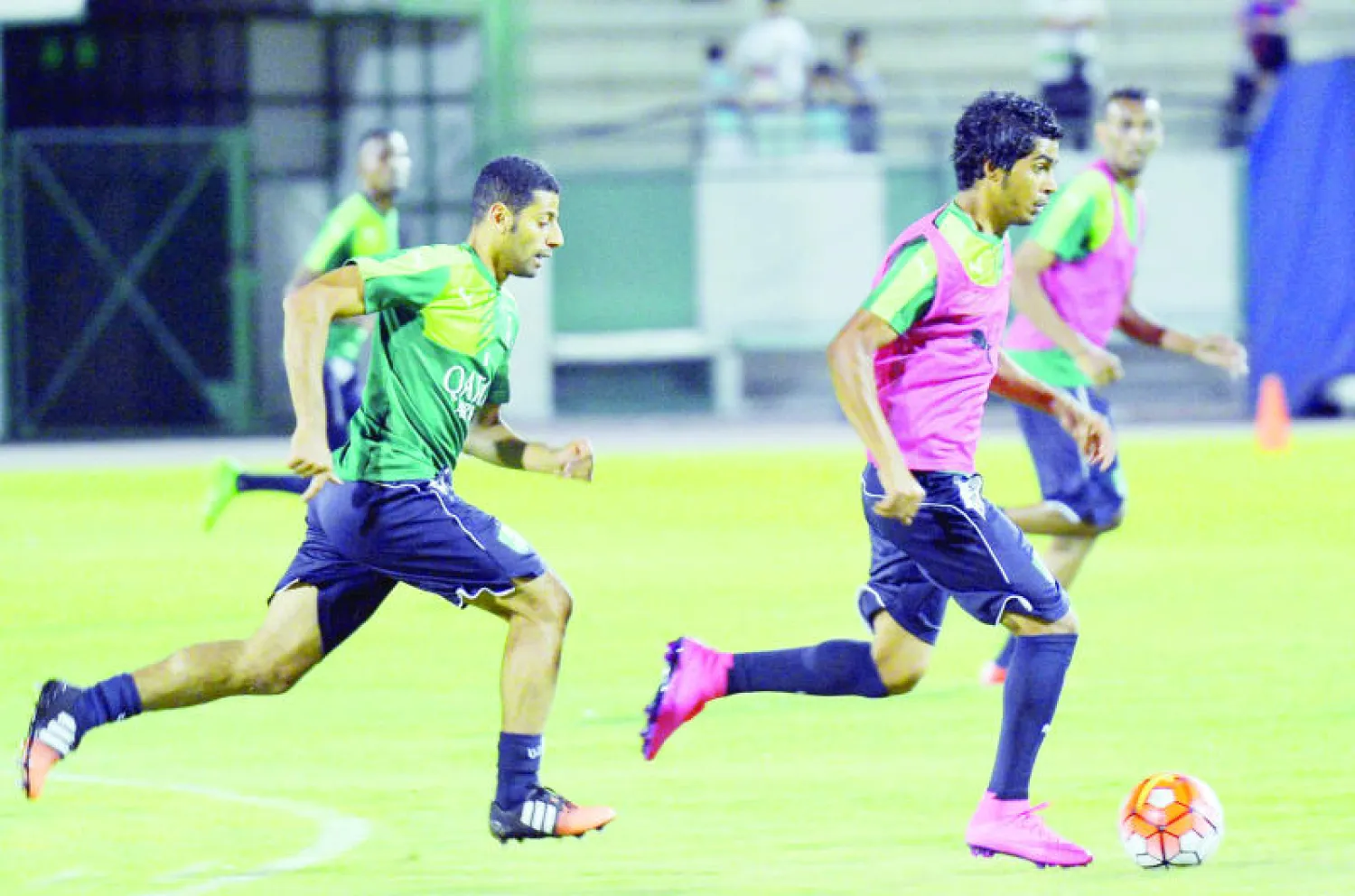 الجاسم والمقهوي في تدريبات الأهلي الأخيرة (المركز الإعلامي بالنادي الأهلي)