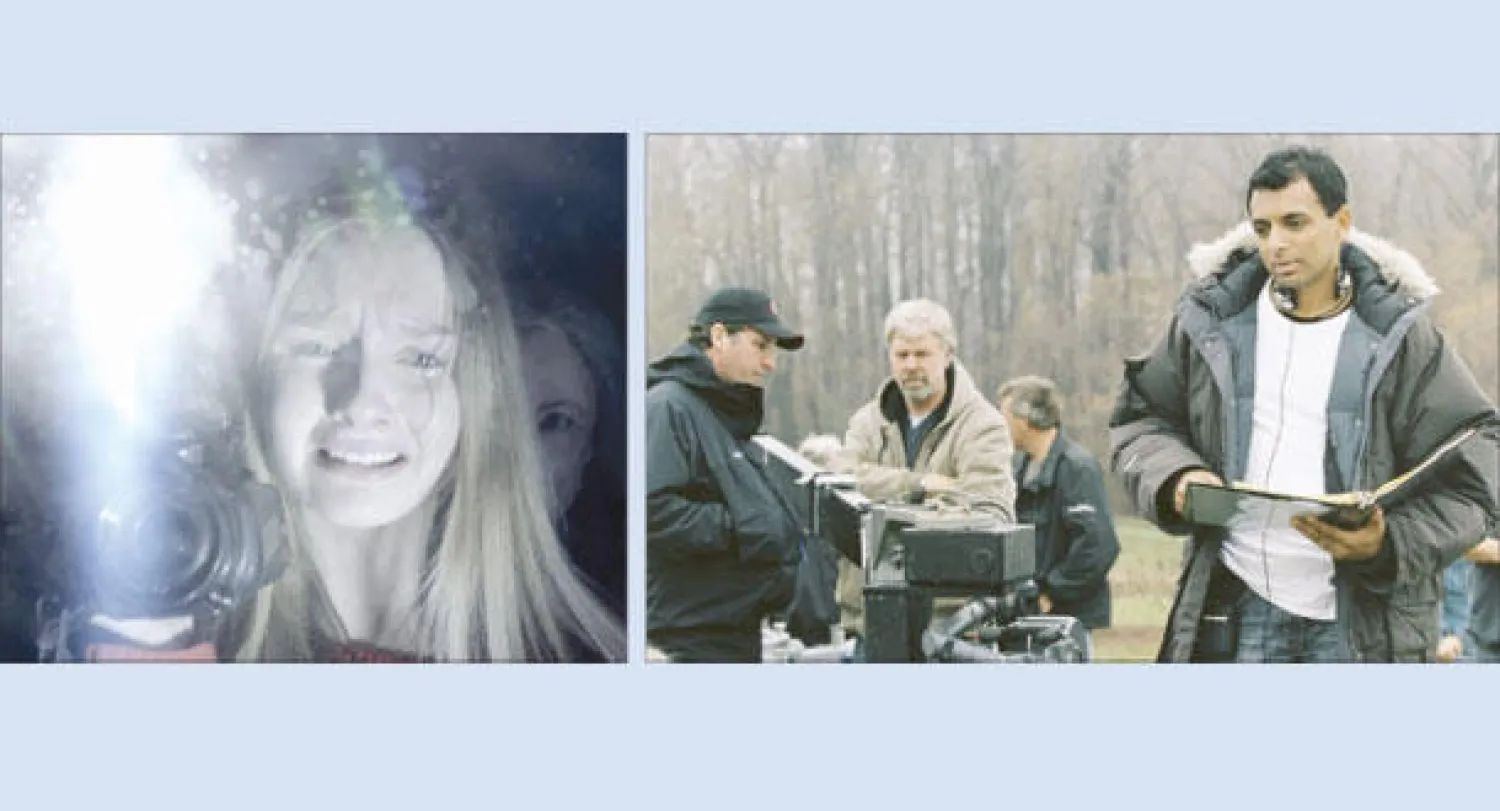 المخرج م. نايت شيامالان أثناء التصوير و من فيلمه الجديد «الزيارة»