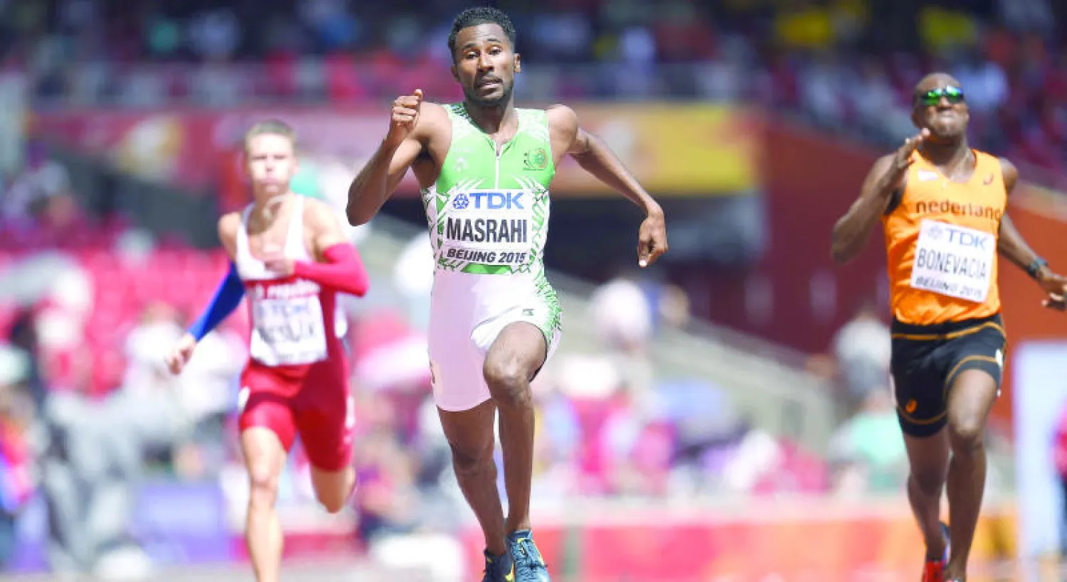 (أ.ف.ب) العداء السعودي يوسف مسرحي ينافس في بطولة العالم لألعاب القوى