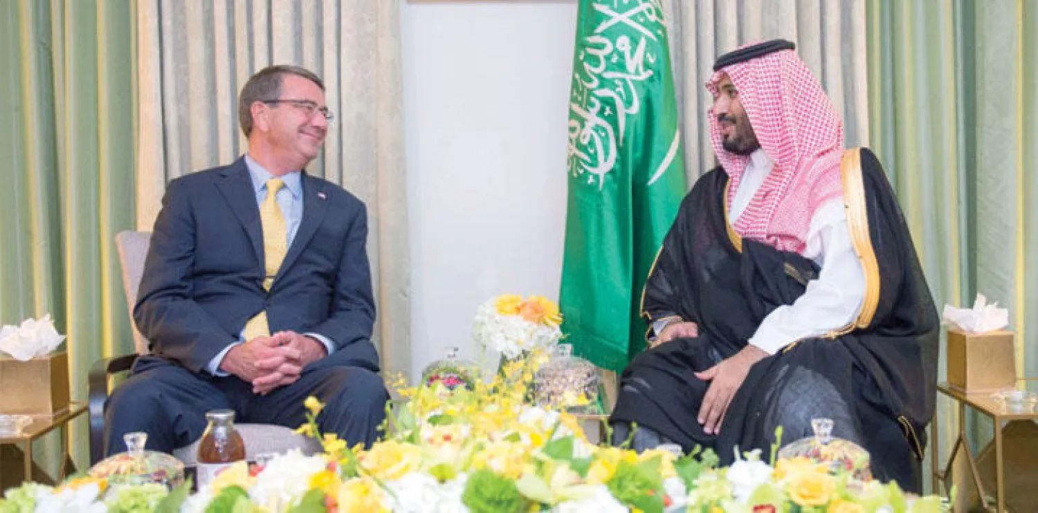 جانب من لقاء الأمير محمد بن سلمان بوزير الدفاع الأميركي (واس)